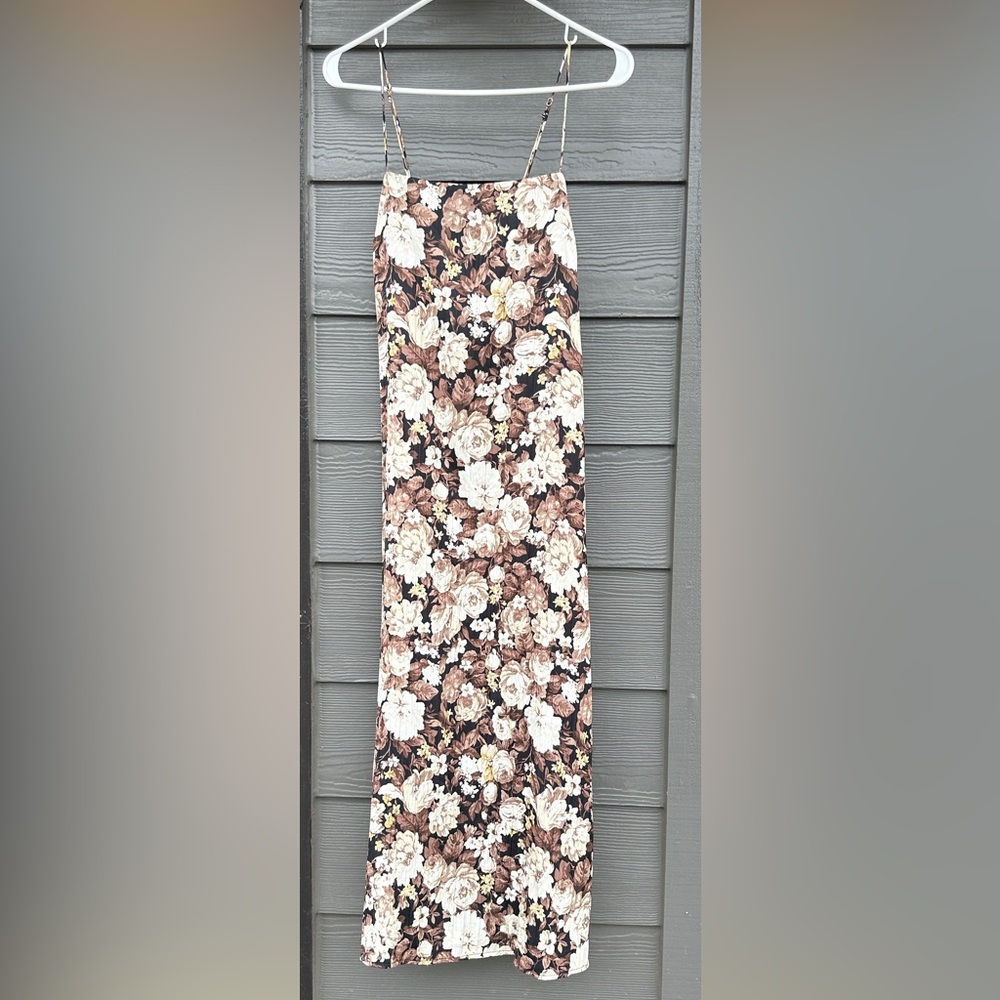 Abercrombie & Fitch Brown and White Maxi Pencil Skirt Casual